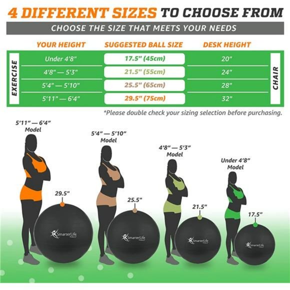 Workout Exercise Ball for Fitness, Yoga, Balance, Stability, Premium Non-Slip - Picture 5 of 7